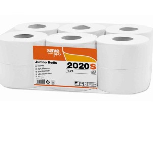 Papier toaletowy jumbo celulozowo-makulaturowy 2-warstwowy biały 250m CELTEX SAVE PLUS 12szt. /2020S/
