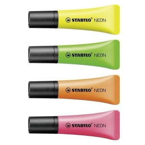 Zakreślacz 2,0-5,0mm STABILO NEON 4 kolory neonowe 4szt. /72/4-1-5/
