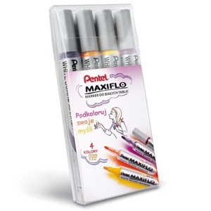 Marker suchościeralny z tłoczkiem okrągły 1,1-2,2mm PENTEL MAXIFLO MWL5S 4 kolory /MWL5S-WA4EFGVPL/
