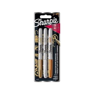 Marker pernamentny okrągły 1,0mm SHARPIE FINE metallic mix kolorów 3szt. /1986006/