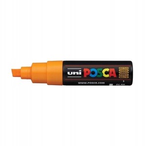 Marker z farbą plakatową ścięty 8,0mm UNI POSCA PC-8K ciemny żółty NR 3 1szt. /UNPC8K/6CZO/ /138462/