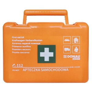 Apteczka samochodowa DONAU SAFETY plastikowa DIN 13164 26x17x8cm z wyposażeniem /32542611-07/