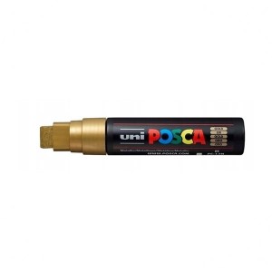 Marker z farbą plakatową ścięty 15mm UNI POSCA PC-17K złoty NR 25 1szt. /UNPC17K/5ZL/ /149384/