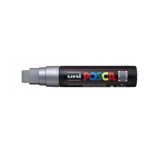 Marker z farbą plakatową ścięty 15mm UNI POSCA PC-17K srebrny NR 26 1szt. /UNPC17K/5SR/ /149383/