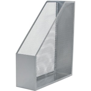 Pojemnik na czasopisma metalowy siatka Q-CONNECT OFFICE SET siatka srebrny /KF00845/