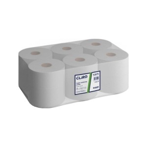 Papier toaletowy jumbo makulatura 2-warstwowy biały 120m 75% CLIRO 12szt.
