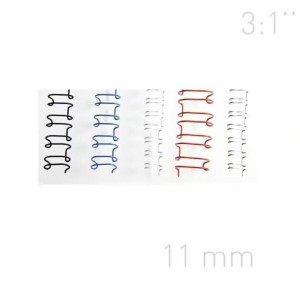 Grzbiet drutowy 3:1 11mm do 80 kartek OPUS O.WIRE srebrny 100szt. /122288/