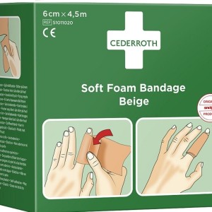 Bandaż piankowy CEDERROTH SOFT FOAM beżowy 6cm x 4,5m 1szt. /51011020/