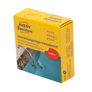 Pierścienie wzmacniające przezroczyste; 500 szt./op., O 13 mm,  Avery Zweckform /3510/