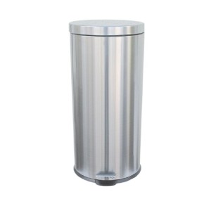 Kosz na śmieci metalowy okrągły 30l z pedałem MERIDA KLASIK stal matowa/srebrny 1szt. /KIM412/