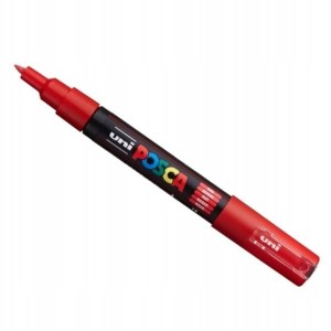 Marker z farbą plakatową okrągły 0,7mm UNI POSCA PC-1M czerwony NR 15 1szt. /UNPC1M/DCE/ /138360/