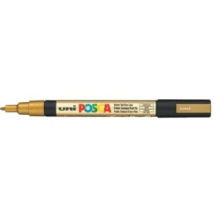 Marker z farbą plakatową okrągły 0,9-1,3mm UNI POSCA PC-3M złoty NR 25 1szt.  /UNPC3M/DZL/ /138418/