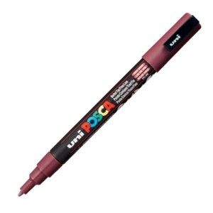 Marker z farbą plakatową okrągły 0,9-1,3mm UNI POSCA PC-3M ciemny czerwony NR 60 1szt. /UNPC3M/DCCE/ /138398/