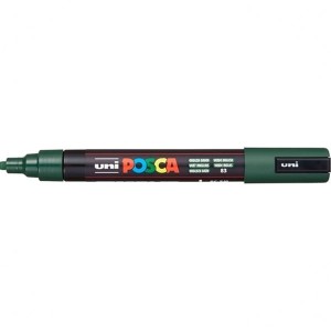 Marker z farbą plakatową okrągły 1,8-2,5mm UNI POSCA PC-5M ciemny zielony NR 83 1szt. /UNPC5M/DCZI/ /177302/