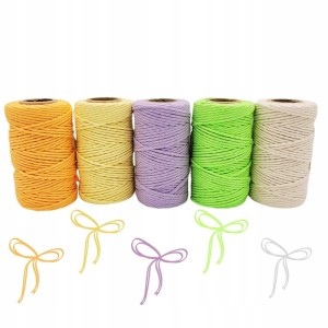 Sznurek ozdobny 50g/2mm TRES mix kolorów pastelowych 1szt. /SZDB/MIX/