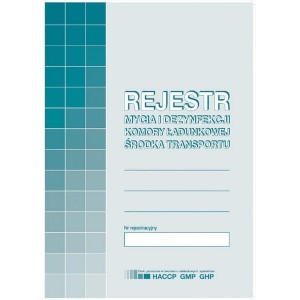 Druk "Rejestr Mycia i Dezynfekcji Komory Ładunkowej" MICHALCZYK I PROKOP /H-91-3/