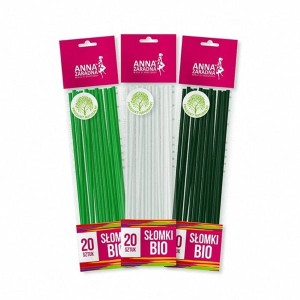 Słomki BIO z mączki kukurydzianej ANNA ZARADNA mix kolorów 20szt. /ST-AZ-035670/
