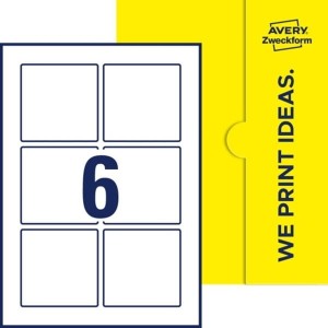 Etykiety papierowe 80x80mm AVERY ZWECKFORM permanentne 100ark 800etykiet białe /e-ppw-80x80-s /