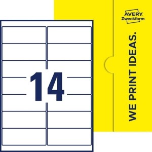 Etykiety papierowe 99,1x38,1mm AVERY ZWECKFORM permanentne 25ark 350etykiet białe /e-ppw-99x38-r /