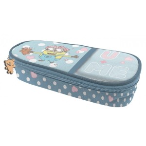 Piórnik saszetka owalna z klapką i kieszonką na froncie bez wyposażenia BENIAMIN MINIONKI /112922/