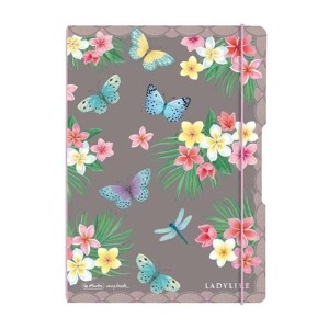 Notatnik z gumką A4/80 40 kratka 40 linia 80g HERLITZ FLEX MY.BOOK OKŁADKA PP LADYLIKE BUTTERFLIES 1szt. /0050044337/