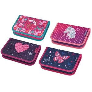 Piórnik pojedynczy dwuklapkowy bez wyposażenia HERLITZ GIRLS MIX 1szt. /0050038725/