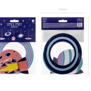 Zawieszki dekoracyjne 17-19x10-7cm PARTYDECO kosmos papierowe do samodzielnego złożenia 5szt. /ZSC2/