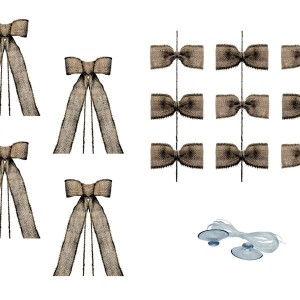 Zestaw dekoracji samochodowych PARTYDECO kokardki girlanda 6m i 4 kokardki 15x42cm, 6 przyssawek i żyłka jutowy /ZDS2/