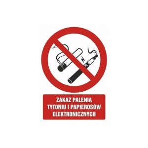 Piktogram/znak TDC zakaz palenia tytoniu i papierosów elektronicznych 1szt. /BH-GC071BKPN/