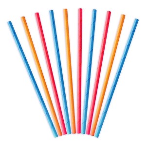Słomki/rurki papierowe 19,5cm PARTYDECO summer time mix kolorów pastelowych 10szt. /SPP10/