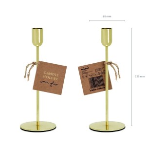 Świecznik metalowy 8x22cm PARTYDECO złoty 1szt. /SWM1-019/