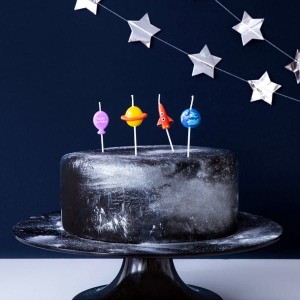 Świeczki urodzinowe 2-3cm PARTYDECO kosmos mix wzorów i kolorów 4szt. /SCS-6/