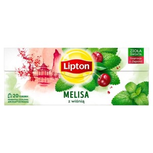 Herbata ziołowo-owocowa z zawieszką LIPTON melisa z wiśnią 20szt.
