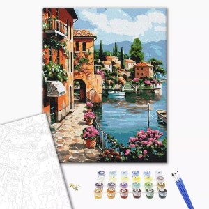 Kolorowanka/malowanie po numerach 40x50cm brushme pod słońcem positano w zestawie z pędzlami i farbami /BR-BS52850/