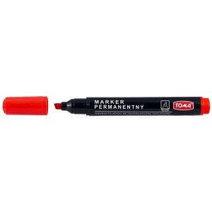 Marker permanentny ścięty 1-5mm TOMA 201 czerwony  /TO-201/