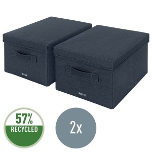 Pudełko LEITZ FABRIC średnie ciemne szare /61440089/