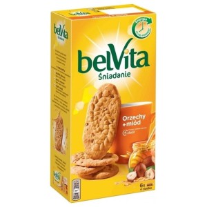 Ciastka zbożowe 300g BELVITA z miodem i orzechami