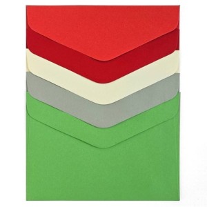 Koperta ozdobna C6 114x162mm satynowa mix kolorów czerwonych i zielonych 110g/m2 10szt. /280251/