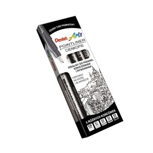 Cienkopisy PENTEL POINTLINER czarny mix końcówek 5szt. /S20P-ST5PL/