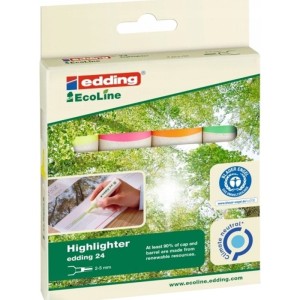Zakreślacz 2,0-5,0mm EDDING ekologiczny 4 kolory /24/4S ED/ /ED-24-4/