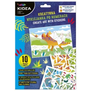Zestaw kreatywny wyklejanka po numerach  KIDEA dinozaury /KWPNAKA/