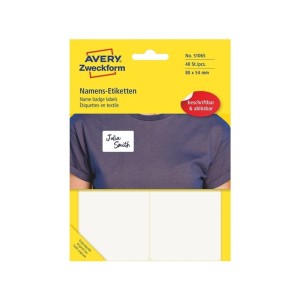 Etykiety /identyfikator do opisu ręcznego samoprzylepny imienny 80x54mm 10ark AVERY ZWECKFORM 40etykiet folia biały /51065 /