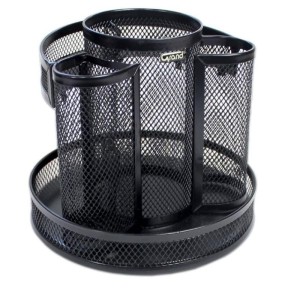 Przybornik obrotowy na biurko GRAND GR-254 siatka metal czarny /120-1782/