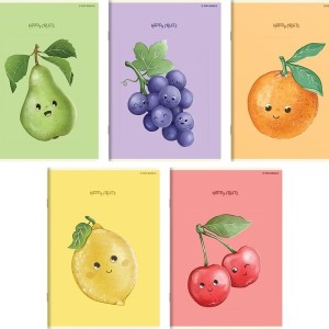 Zeszyt A5/32 trzylinia kolorowa 70g brak adresówki okładka laminowana TOP 2000 HAPPY FRUITS mix wzorów i kolorów 1szt. /400183796/