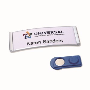 Identyfikator 68x22mm z magnesem  BADGEPOINT POLAR20 stal nierdzewna 20szt. /POL20MA66-20DR/