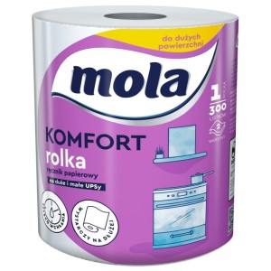 Ręcznik papierowy w roli biały celuloza 2-warstwowy 2x17,5g 60m MOLA KOMFORT 1szt. /83442/