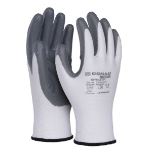 Rękawice montażowe DONAU SAFETY NITRILE 01 rozmiar XL/10 biało-szare 2szt. /32041421-10/