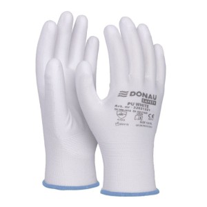 Rękawice montażowe DONAU SAFETY PU WHITE rozmiar L/9 białe 2szt. /32031321-09/