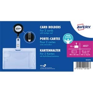 Identyfikator z mechanizmem ściągającym na karty 54x90mm 10szt. /4827/