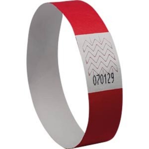 Identyfikator/opaska na rękę 256x19mm AVERY ZWECKFORM TYVEK czerwona NEON 500szt. /TYVRD-50/